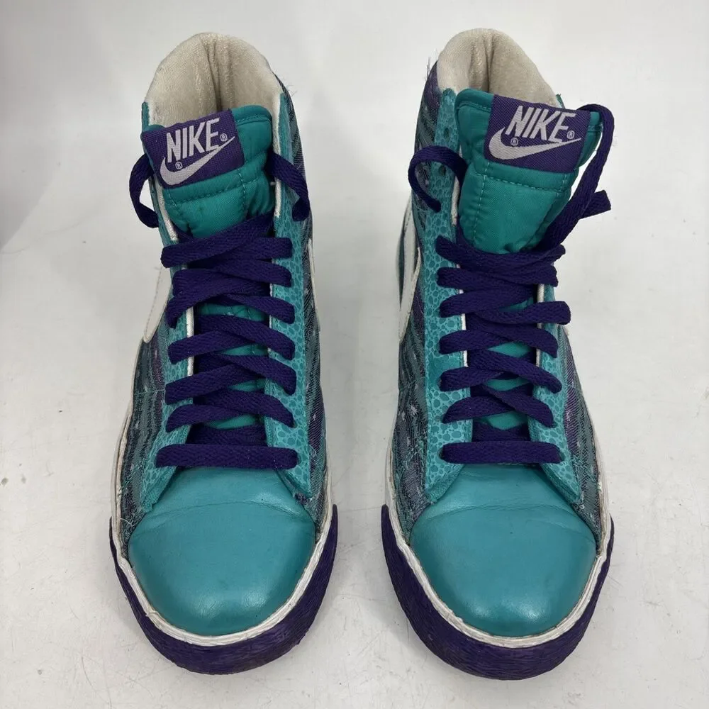 Nike Blazer High Tops Retro Charlotte Hornets Colors Womens Size 7.5 317808-311